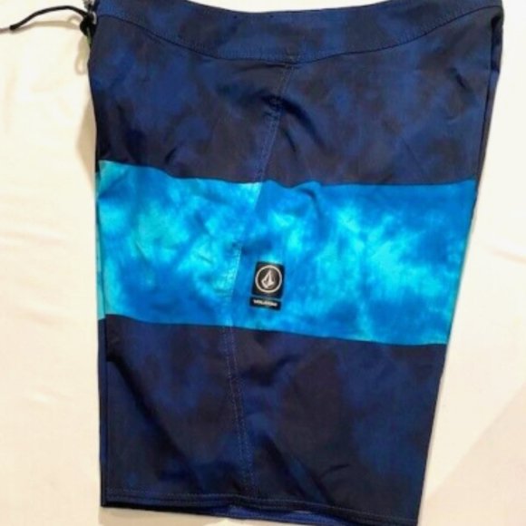 Volcom Size "34" Men's Mod-Tech Board Shorts - Navy/Aqua/Blue (29745) - Picture 5 of 8